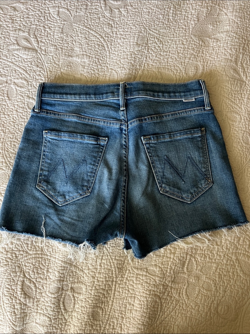 MOTHER Blue Denim Cutoff Shorts